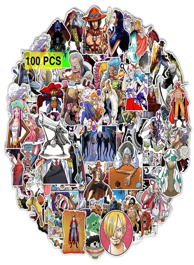 Pounchi Cool Anime Stickers (100 Pcs) Cartoon PVC Sticker, Gifts for Laptop Water Bottle Skateboard Party Supplies Decorations Teens Kids - Image 1